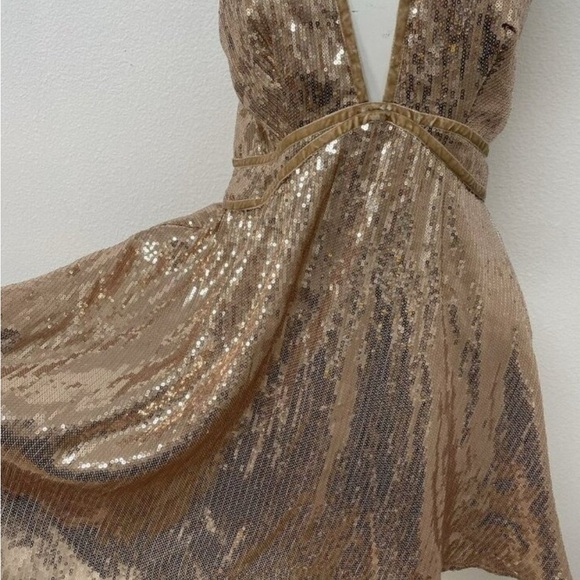 Free People Gold Sequin Mini Dress - Picture 8 of 8
